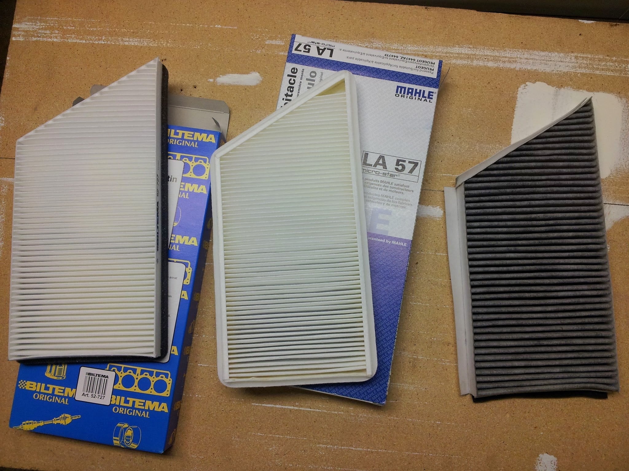 From left to right - Biltema, Mekonomen, and the original filter