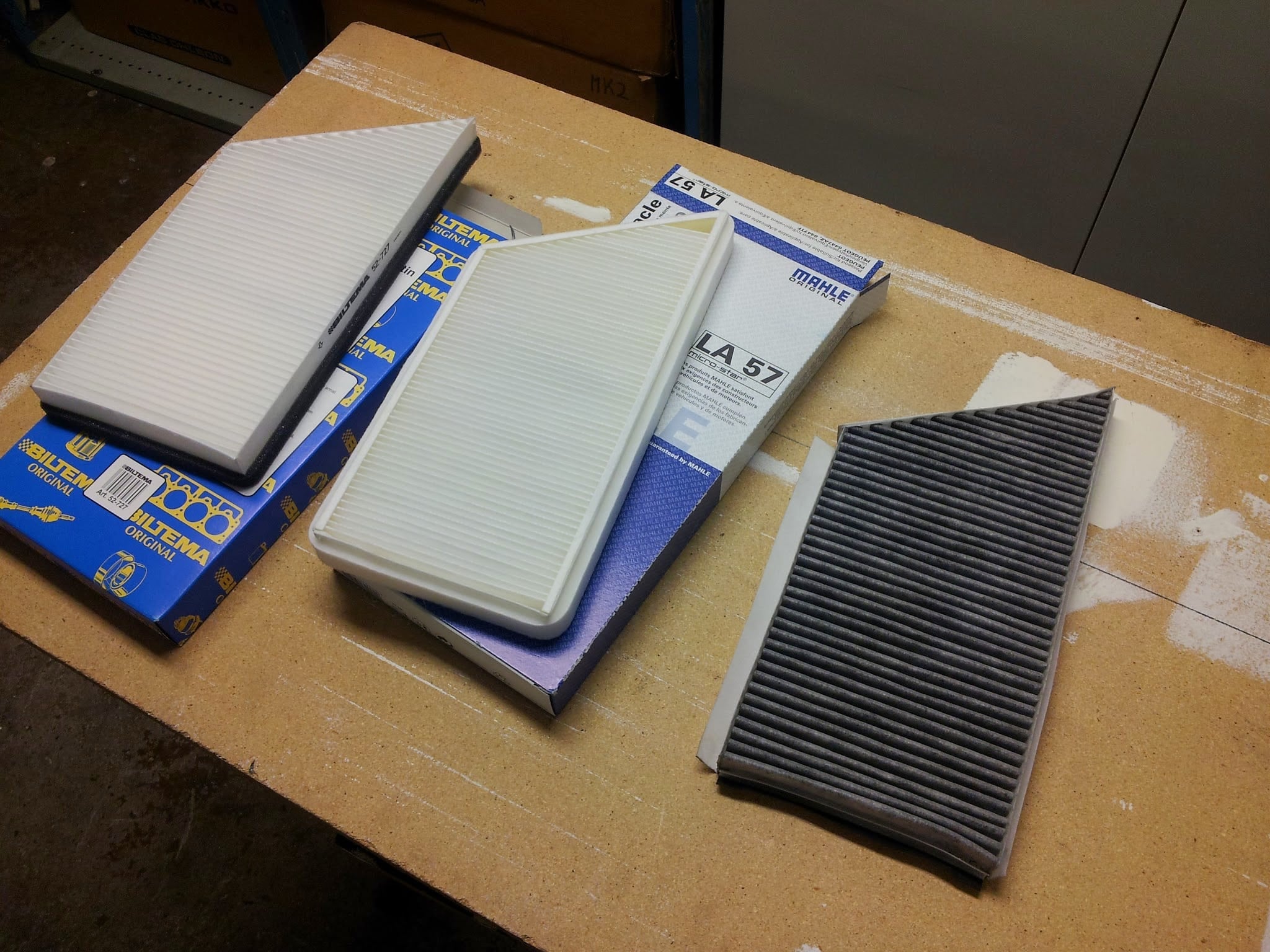 From left to right - Biltema, Mekonomen, and the original filter