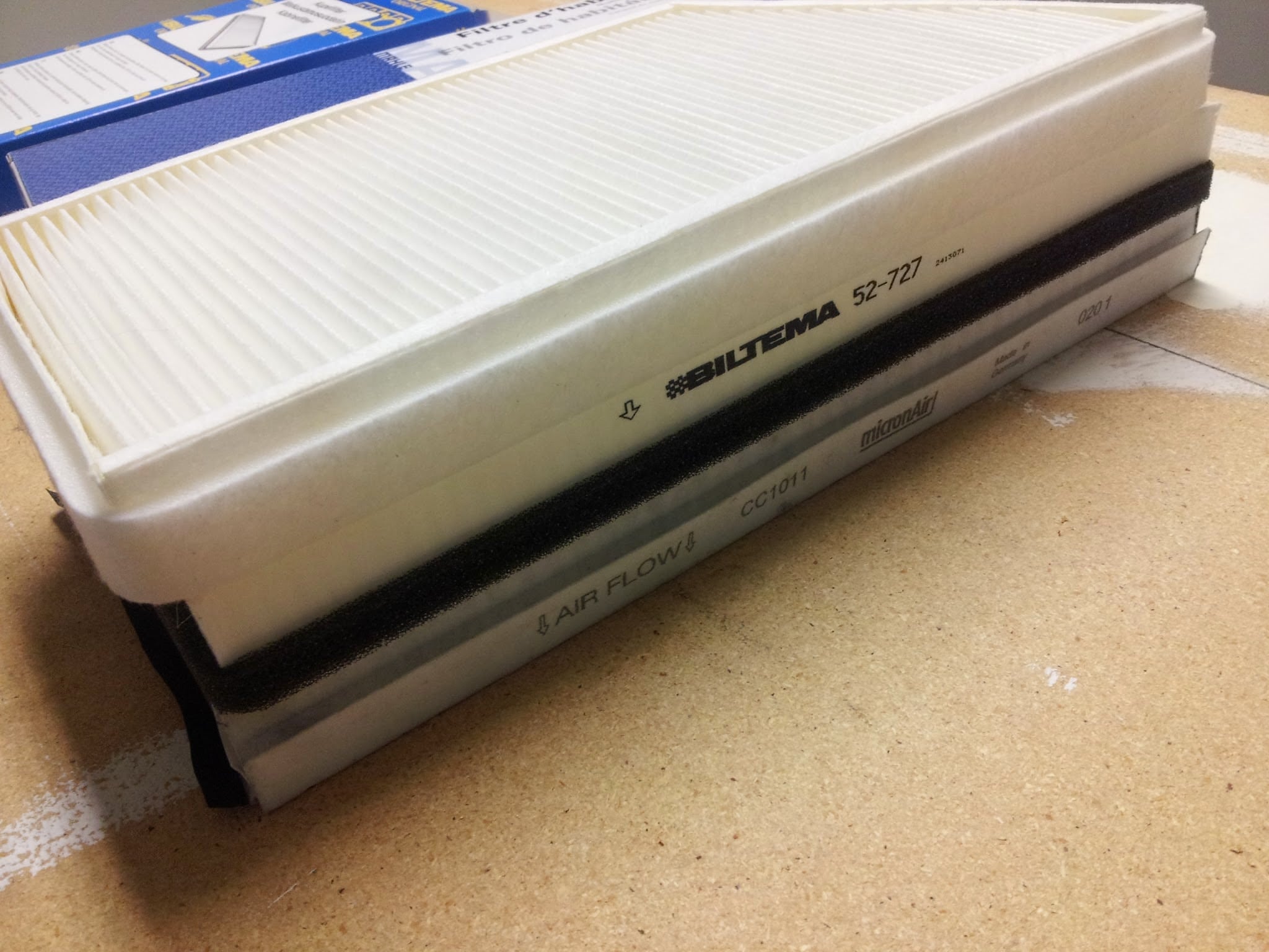 From top to bottom - Mekonomen, Biltema, original filter.